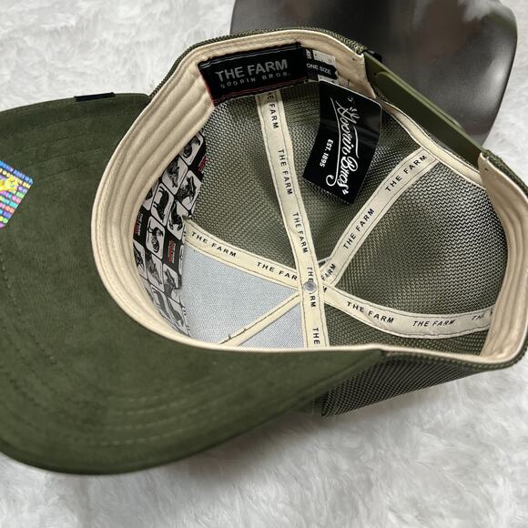 GOORIN BROS CERTIFIED THE SUEDE COW HAT / TRUCKER HAT MOSS GREEN - Picture 5 of 5